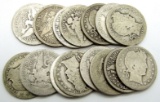 BARBER QUARTER LOT OF 17 COINS