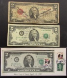 3- $2 NOTES; 1976 with STAMPS;