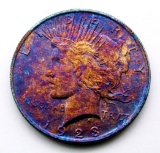 1923 CRAZY RAINBOW PEACE DOLLAR