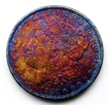1921 RAINBOW TONED MORGAN DOLLAR