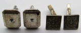 2-PAIRS OF STERLING SILVER CUFF LINKS