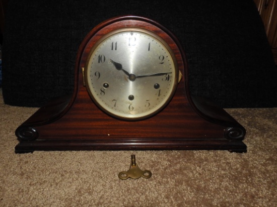 wooden clock brass with key vintage antique wurttemberg germany w200