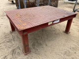 Red Metal Work Table