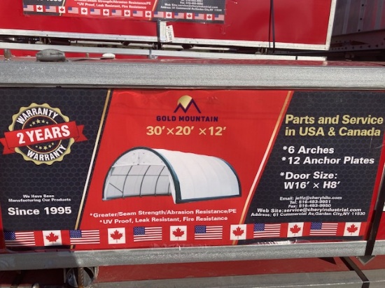 (1) NEW Gold Mountain 30'X20'x12' Shelter