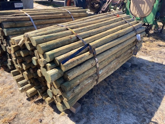 Bundle Of 100 Apx. 3"x7' Wooden Fence Post Selling By The Post