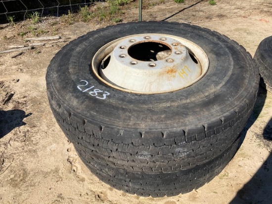 (2) 22.5 Tires & Rims