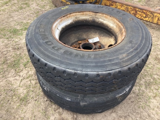 (2) Misc. 24.5 Tires, Rims, & Hub