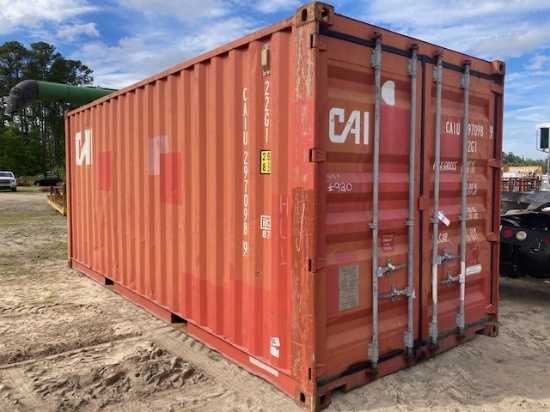 Red 20' Shipping Container