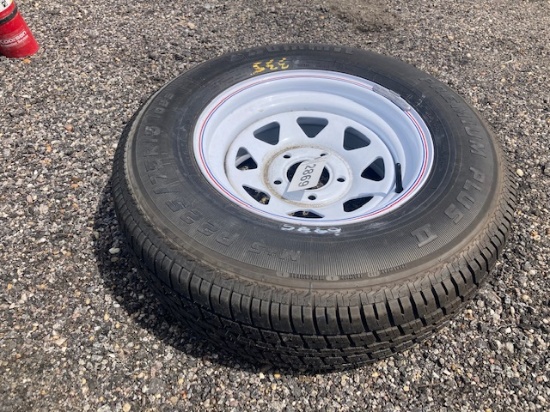 P225/75R15 Trailer Tire & Rim