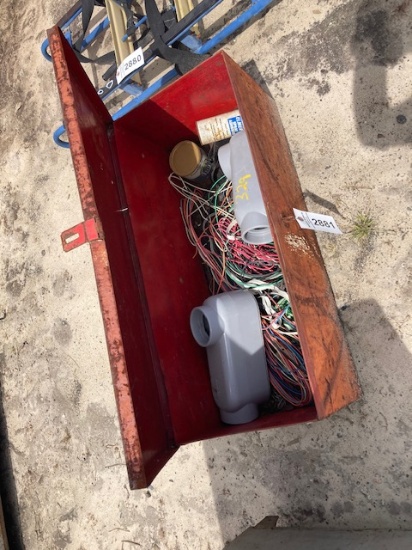 Red Metal Box Of Misc.