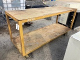 Yellow Work Table w/ Casters