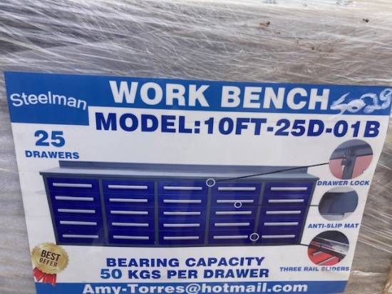 NEW Steelman 25 Drawer 10' Blue Work Bench