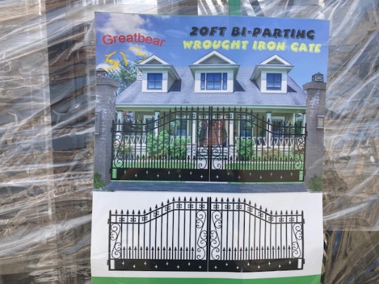 (1) New Greatbear 20' Bi-Parting Iron Gate