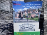 (1) NEW Set Greatbear 14' Bi-Parting Wrought Iron Gate w/ Deer Scene