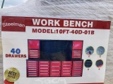 NEW Steelman 40 Drawer 10' Work Bench Red