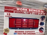 NEW Steelman 15 Drawer 10' Red Work Bench