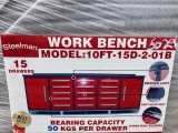 NEW Steelman 15 Drawer 10' Red Work Bench