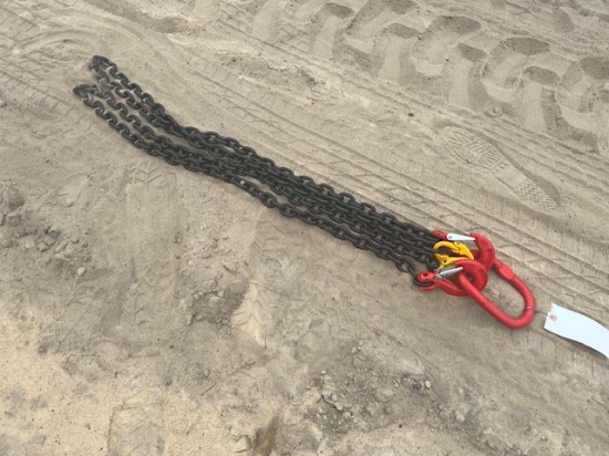 (1) NEW 5/16" 7Ft G80 Double Chain Sling