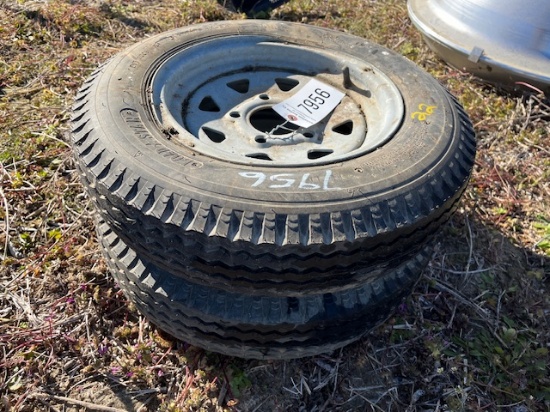 (2) 5.30 - 12 Boat Trailer Tires & Rims