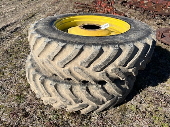 Pair Of 18.4 R 42 Tires & JD Rims