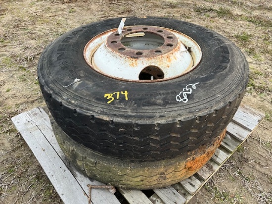 (2) 22.5 Tires & Rims