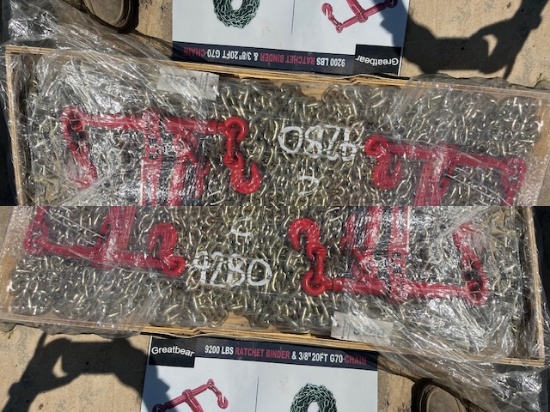 Crate Of NEW 3/8" Chains & Binders