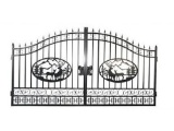 (1) Set Of 20' Bi-Parting Wrought Iron Gates Deer Scene