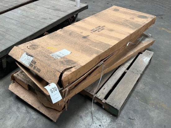 Boxes Of Black Metal Shelving