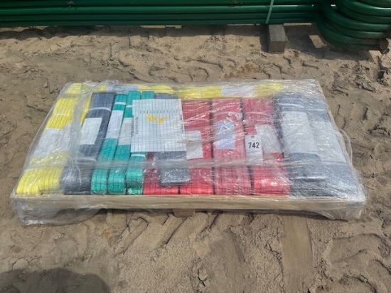 Crate Of Apx (22) Nylon Slings Assorted Sizes