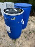 (2) Blue Poly Barrels