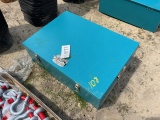 Blue Metal Crate Full Of Ratchet Straps
