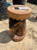 Solid Wood Horse End Table