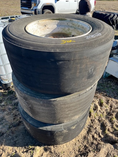 (3) 445/50R22.5 Tires & Rims