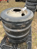 (4) 22.5 Truck Tires & Rims