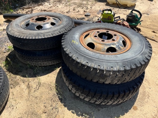 (4) 8.25-20 Tires & Rims