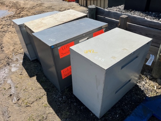 (4) Short Filing Cabinets