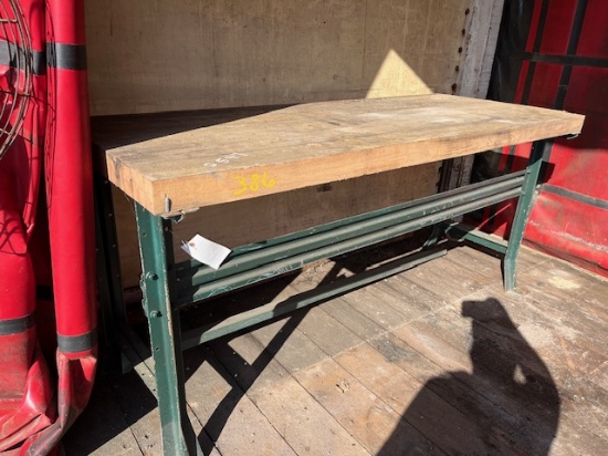 Green Wood Top Wrok Table
