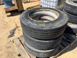 (3) 22.5 Tires & Bud Rims
