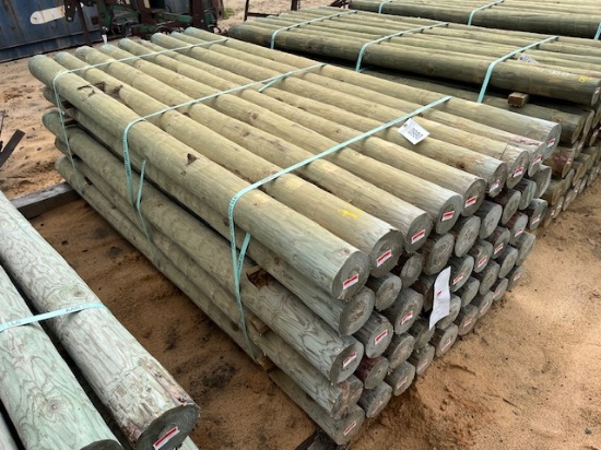 (1) Bundle Of (45) NEW Treated Apx  4inx8ft Post