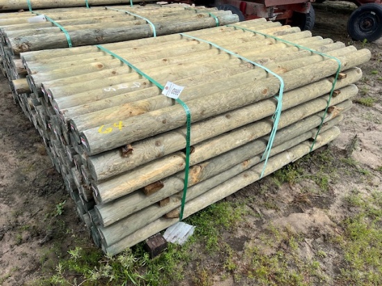 (1) Bundle Of (66) NEW 3.5inx6.5ft Treated Post