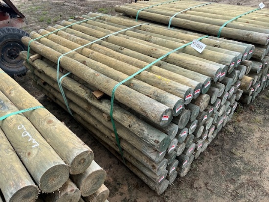 (1) Bundle Of (66) NEW 3.5inx6.5ft Treated Post