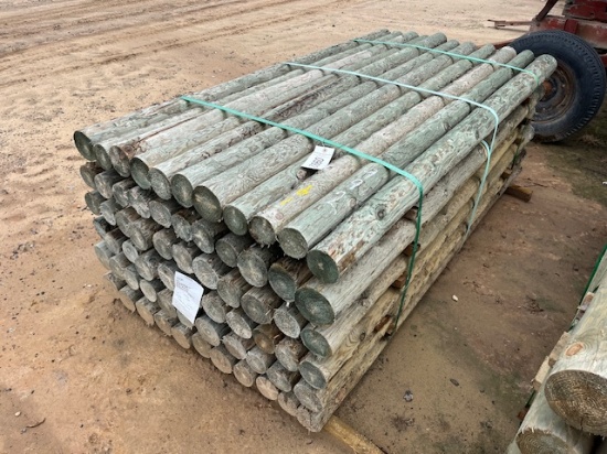 (1) Bundle Of (66) NEW 3.5inx6.5ft Treated Post