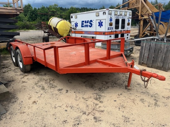 Double Axle Orange Utility Trailer Apx 16ft