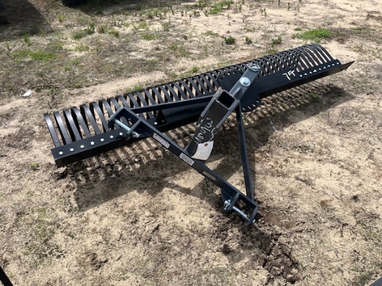 NEW JBAR 7ft Landscape Rake 3pt Gray