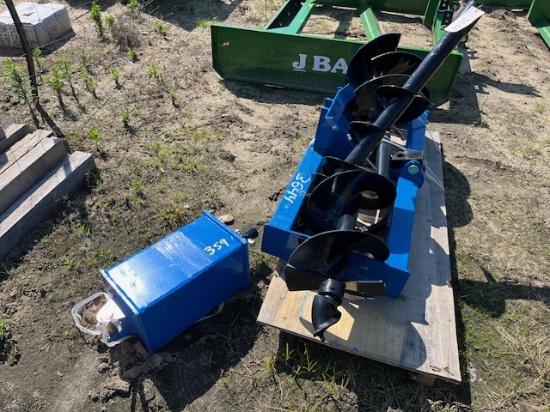 NEW Blue Quick Attach Auger w/ (2) Bits