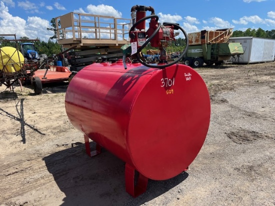 (1) 500 Gallon Double Wall Red Fuel Tank w/ Pump