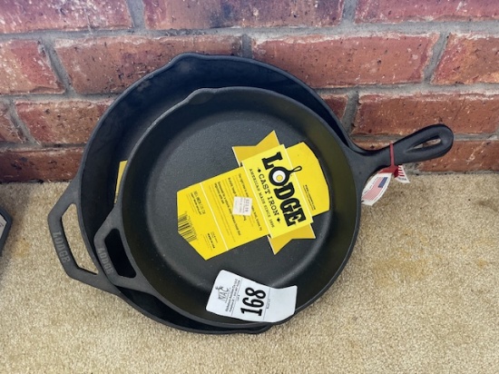 (2) New Lodge Cast Iron Skillets