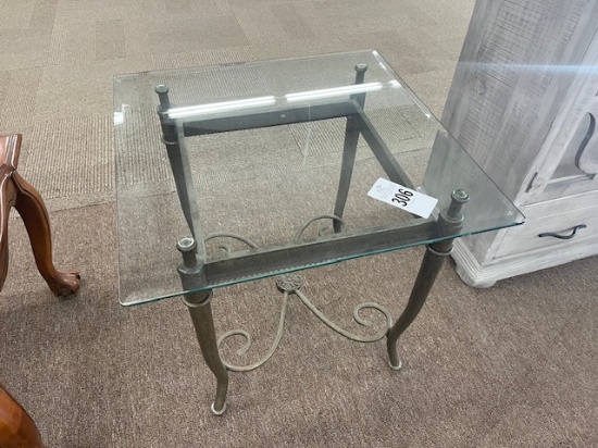 Glass Top End Table