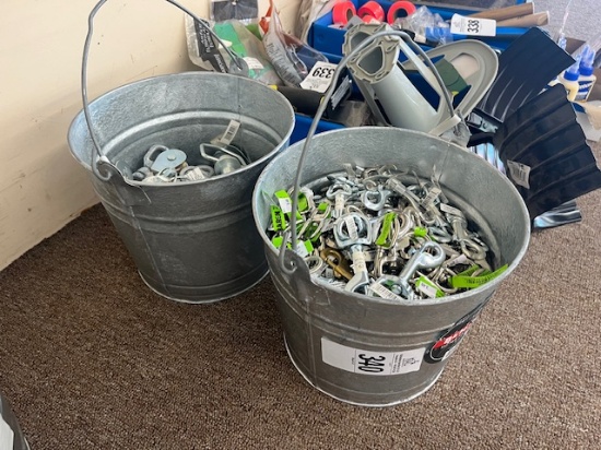 (2) NEW Galvanized Buckets Of Hardware