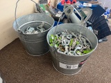 (2) NEW Galvanized Buckets Of Hardware